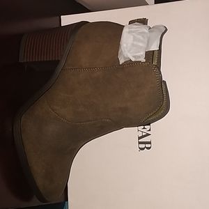 JustFab dark green booties